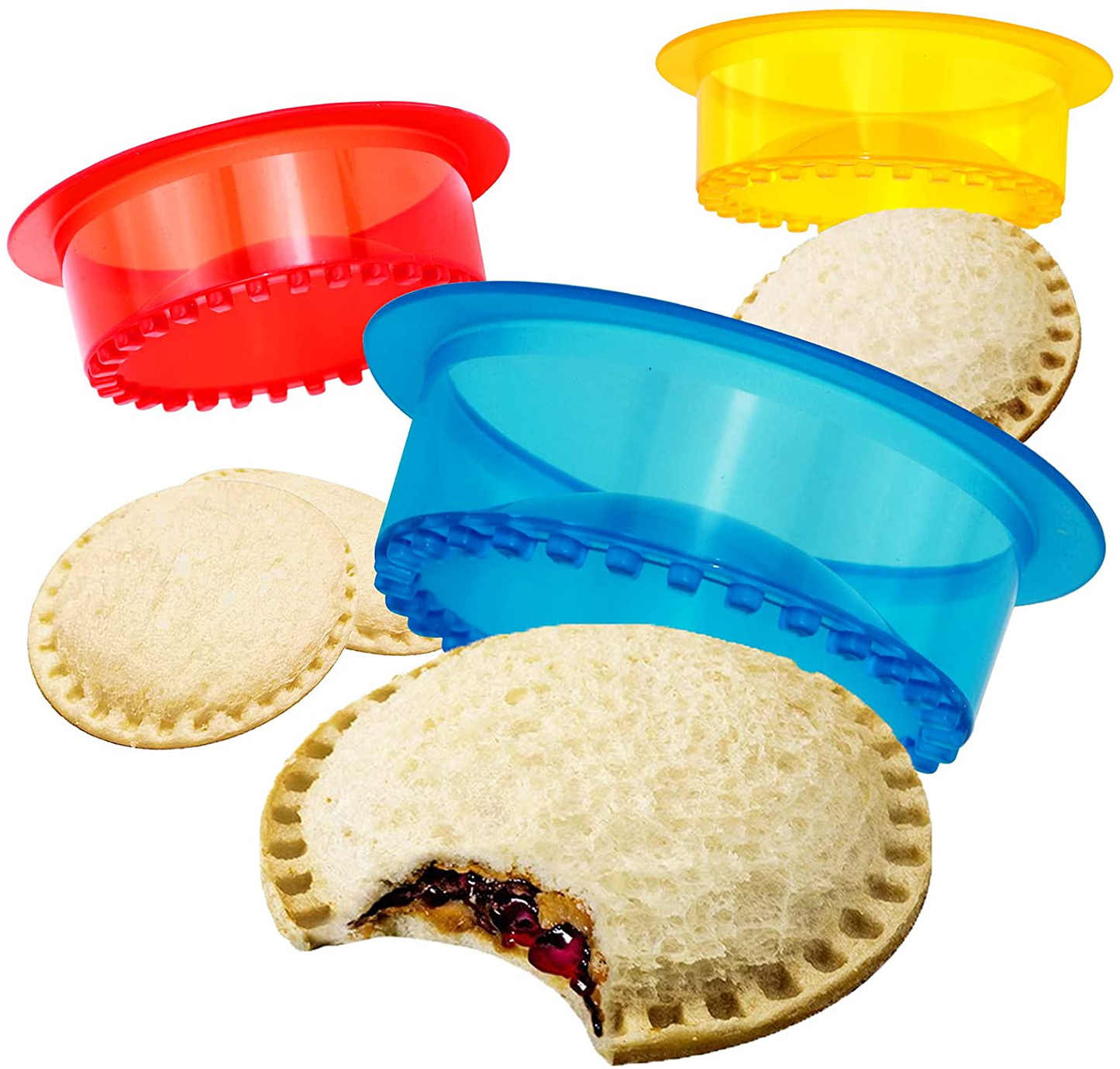 HiYZ Sandwich Cutter and Sealer, Pack of 5 Uncrustables Sandwich Maker for Kids, Bread Sandwich Decruster Pancake Maker DIY Cookie Cutter for Boys and Girls Lunch Lunchbox and Bento Box(Blue)