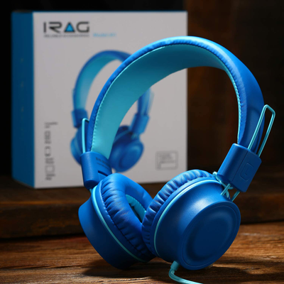 iRAG J01 Kids Headphones Foldable Stereo Tangle-Free 5ft Long Cord 3.5mm Jack Plug in Wired On-Ear Headset