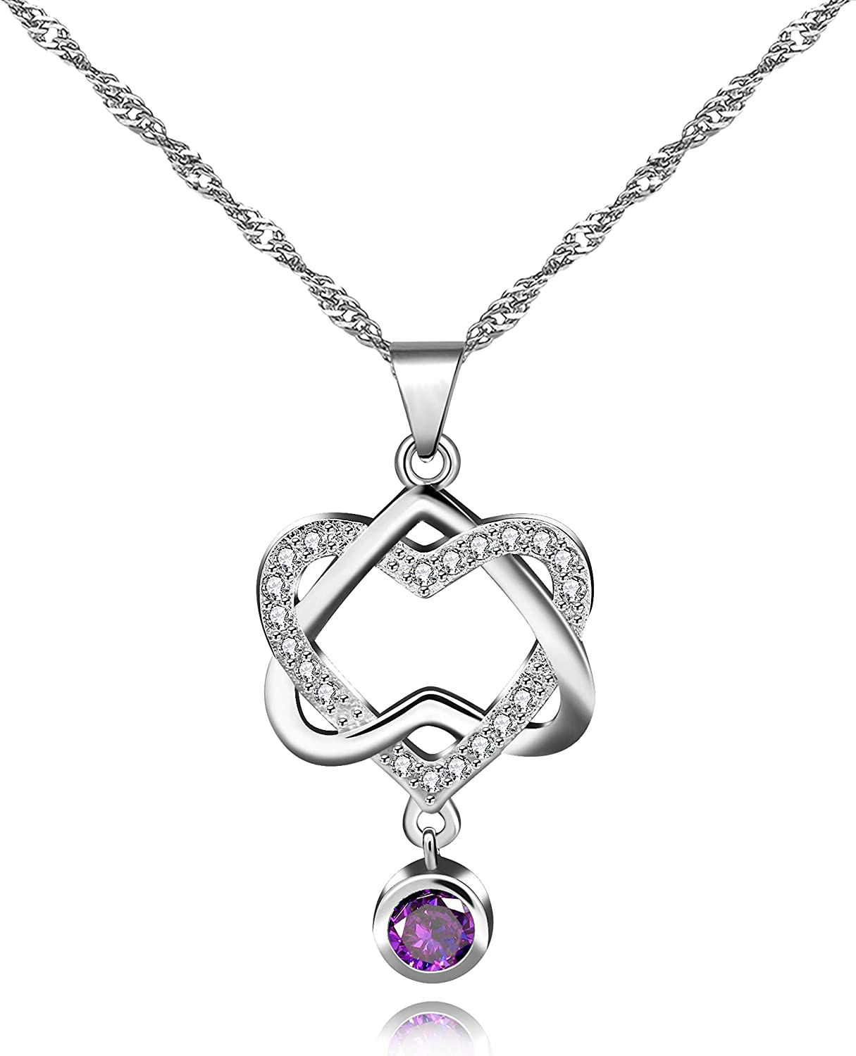 Uloveido Silver Color Arrow Heart Pendant Necklace Valentines Jewelry