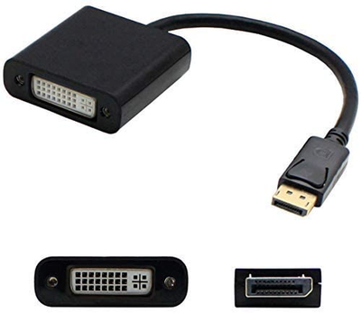 Addon Displayport Male to DVI-I Female Adapter Cable, 8In, Black (DISPLAYPORT2DVI)
