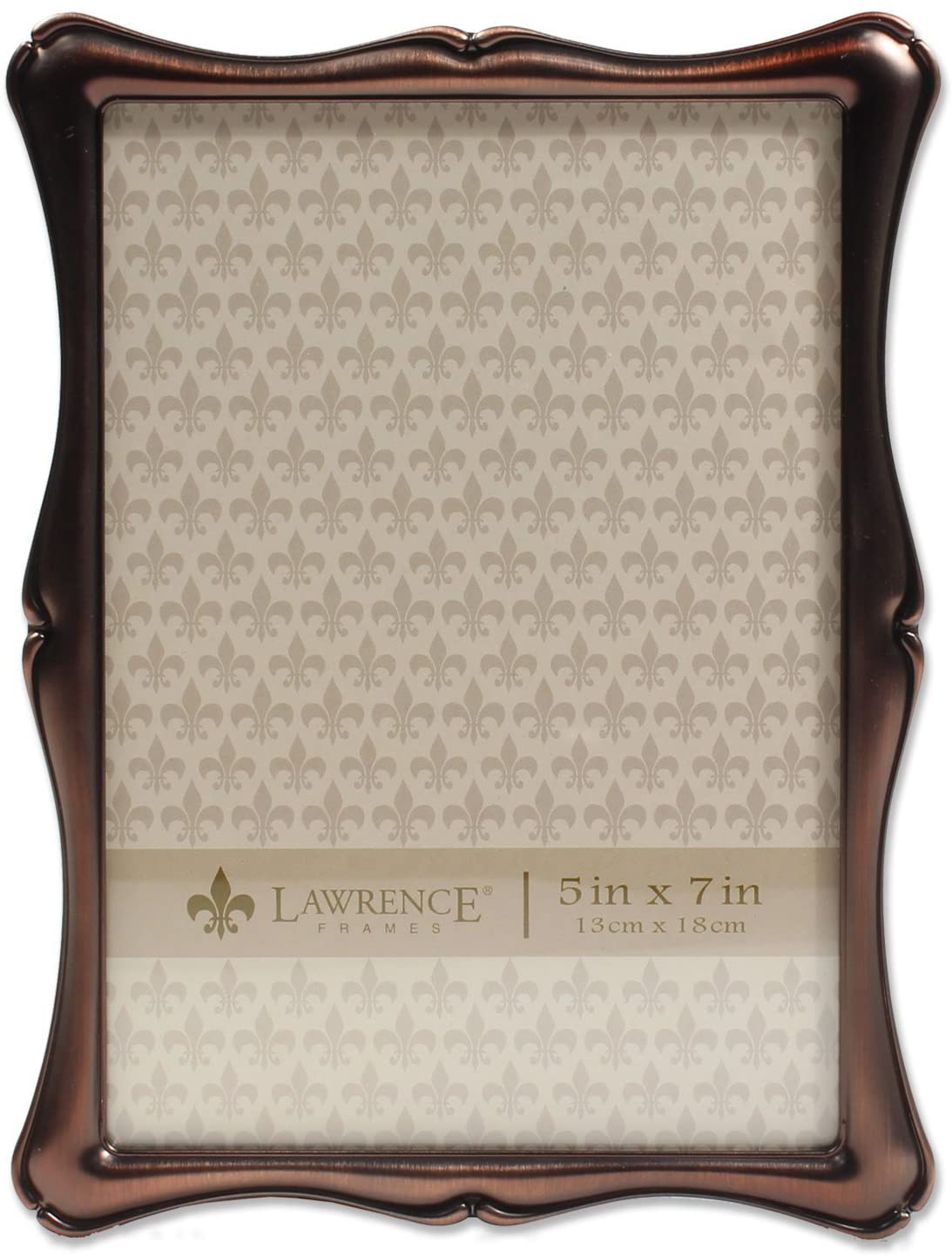 Lawrence Frames 710280 5 by 7-Inch Silver Metal Romance Picture Frame, 8 by 10-Inch Matted