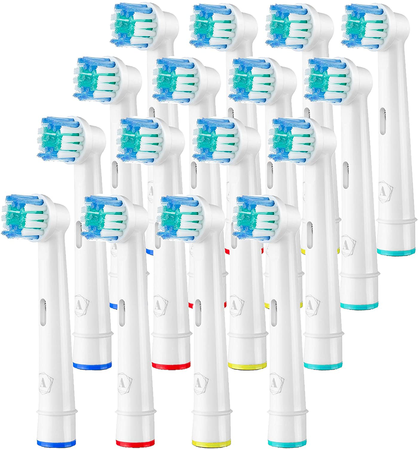 Aster Electric Toothbrush Replacement Heads 16 Pack / Compatible Oral B Braun Replacement Brush Heads / Oral B Replacement Brush Heads