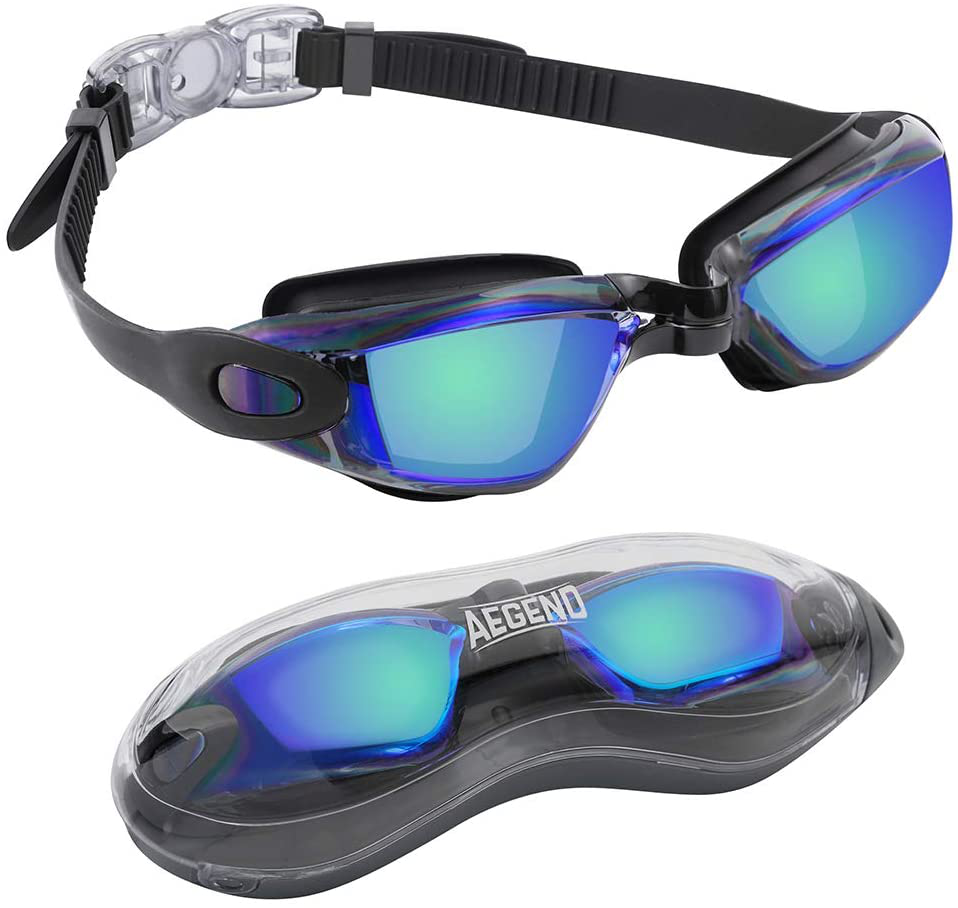 Aegend Swim Goggles, Swimming Goggles No Leaking Anti Fog Adult Men Women Youth