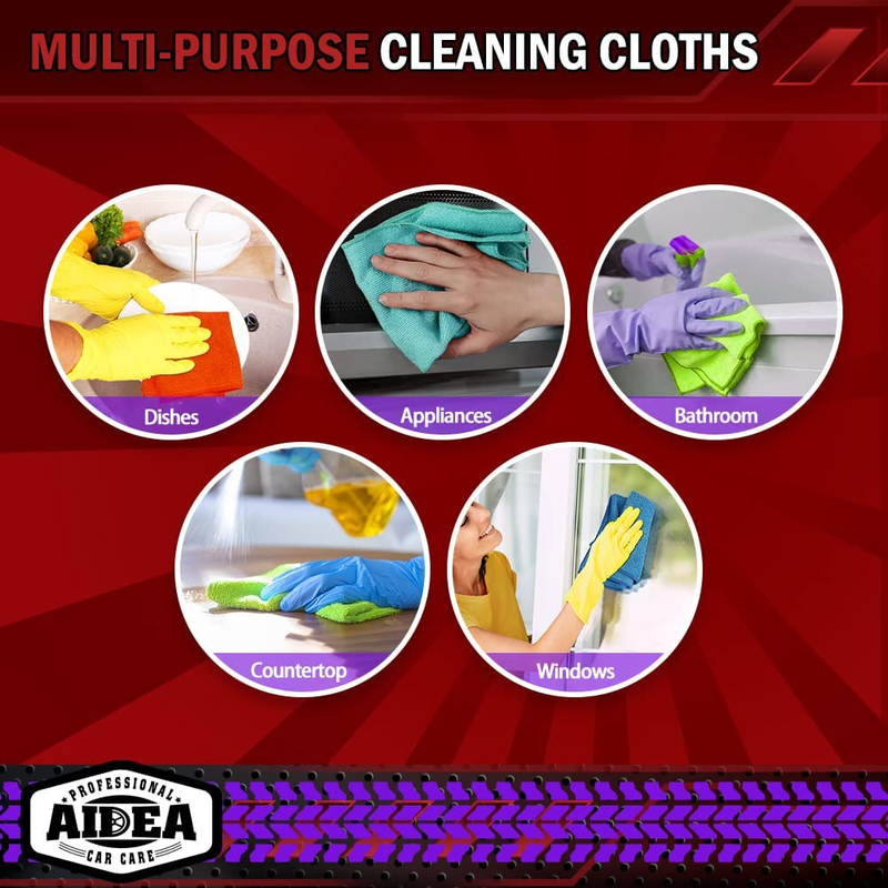 50 Pack Microfiber Cleaning Cloths - Lint Free & Absorbent (12in.x12in.)