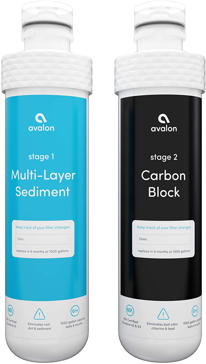 Avalon 2 Stage Replacement Filters For Avalon Branded Bottleless Water Coolers (PURCHASED AFTER JANUARY 2018), NSF Certified, 1500 Gallons