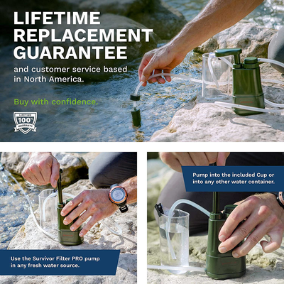 Survivor Filter Pro - Hand Pump Camping Water Filter - Emergency Water Filter