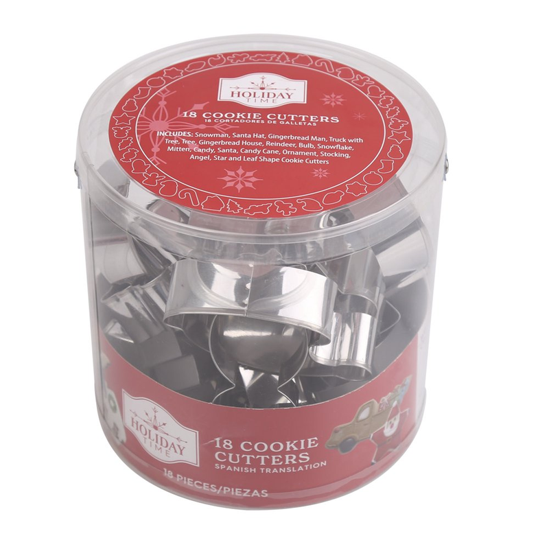 18 Piece Silver Stainless Steel Cookie Cutter Set