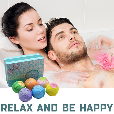 Bath Bombs Ultra Lux Gift Set - 6 XXL Fizzies with Natural Dead Sea Salt Cocoa and Shea Essential Oils - Best Gift Idea for Birthday, Mom, Girl, Him, Kids - Add to Bath Basket