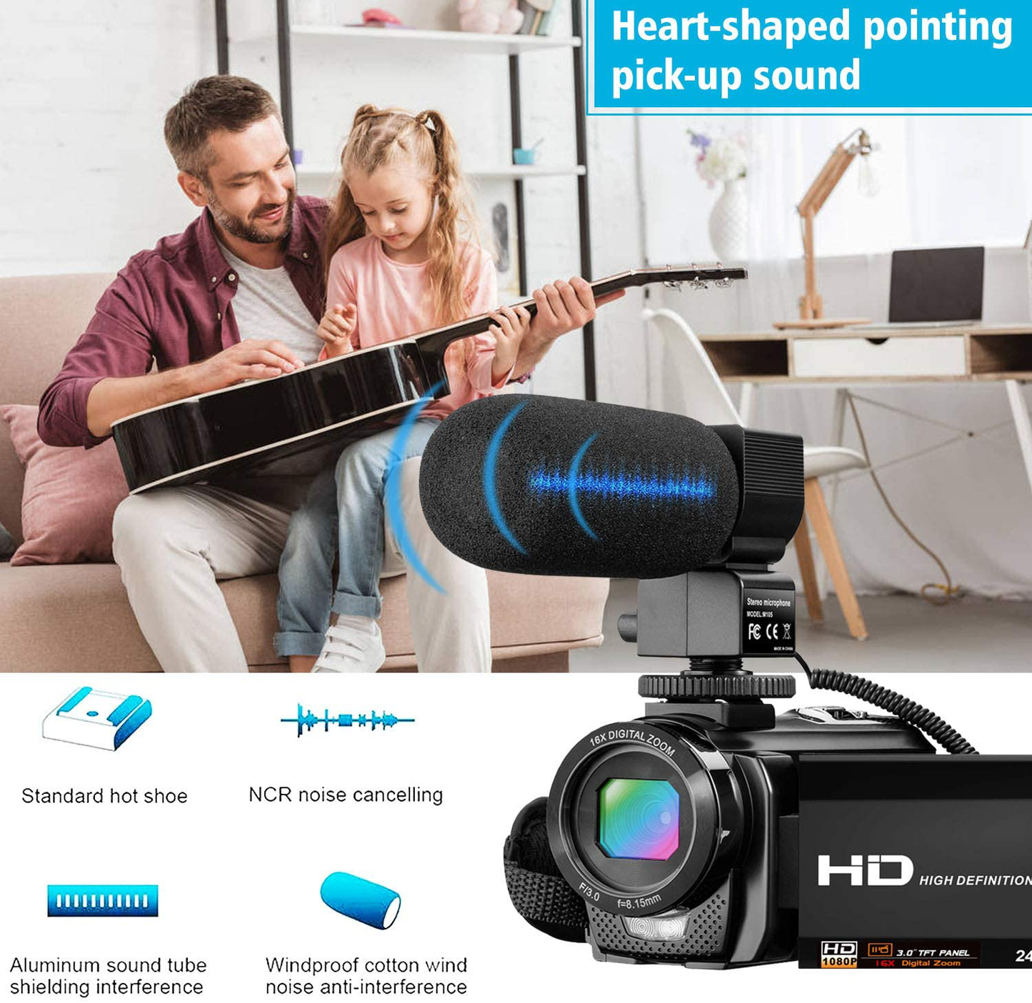 Video Camera Camcorder for YouTube, Aasonida Digital Vlogging Camera FHD 1080P 30FPS 24MP 3.0 Inch 270° Rotation Screen Video Recorder with Microphone, Remote Control, 2 Batteries