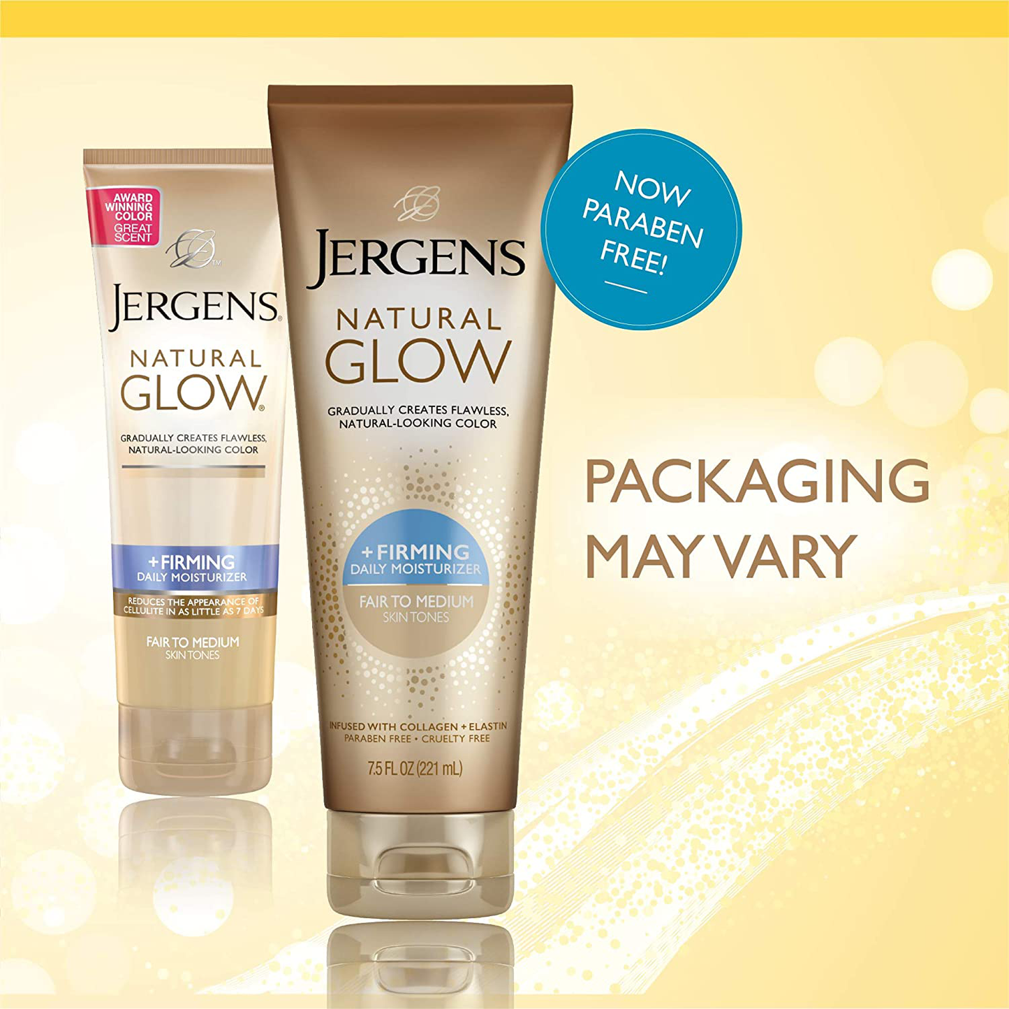 Jergens Natural Glow + FIRMING Self Tanner, Sunless Tanning Lotion for Skin Tone, Anti Cellulite Firming Body Lotion for Natural-Looking Tan, Oz, Fair to Medium, Fresh, 7.5 Fl Oz (Packaging May Vary)