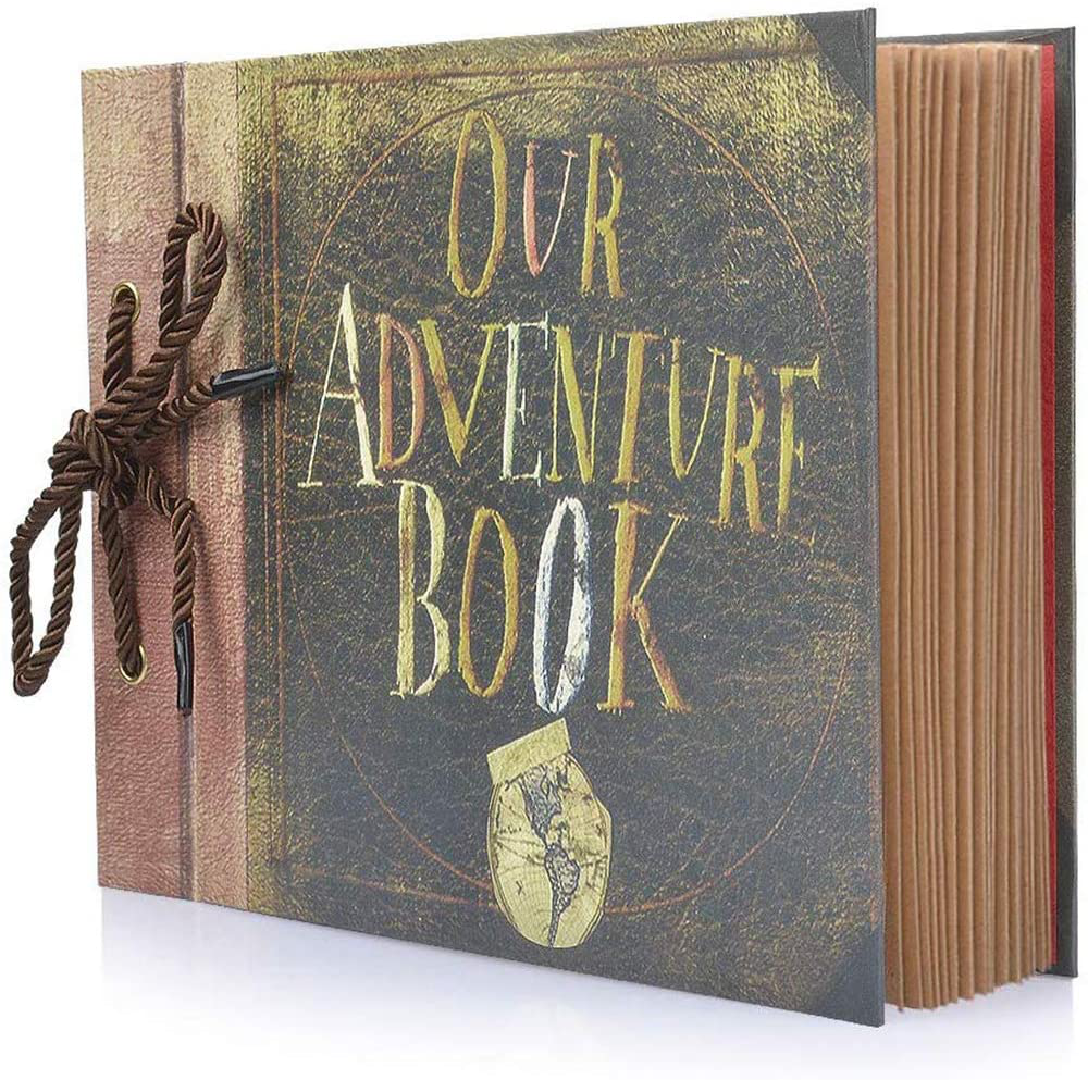 Photo Album Scrapbook, Our Adventure Book, DIY Handmade Album Scrapbook Movie up Travel Scrapbook for Anniversary, Wedding, Travelling, Baby Shower, Etc (Travel Scrapbook)