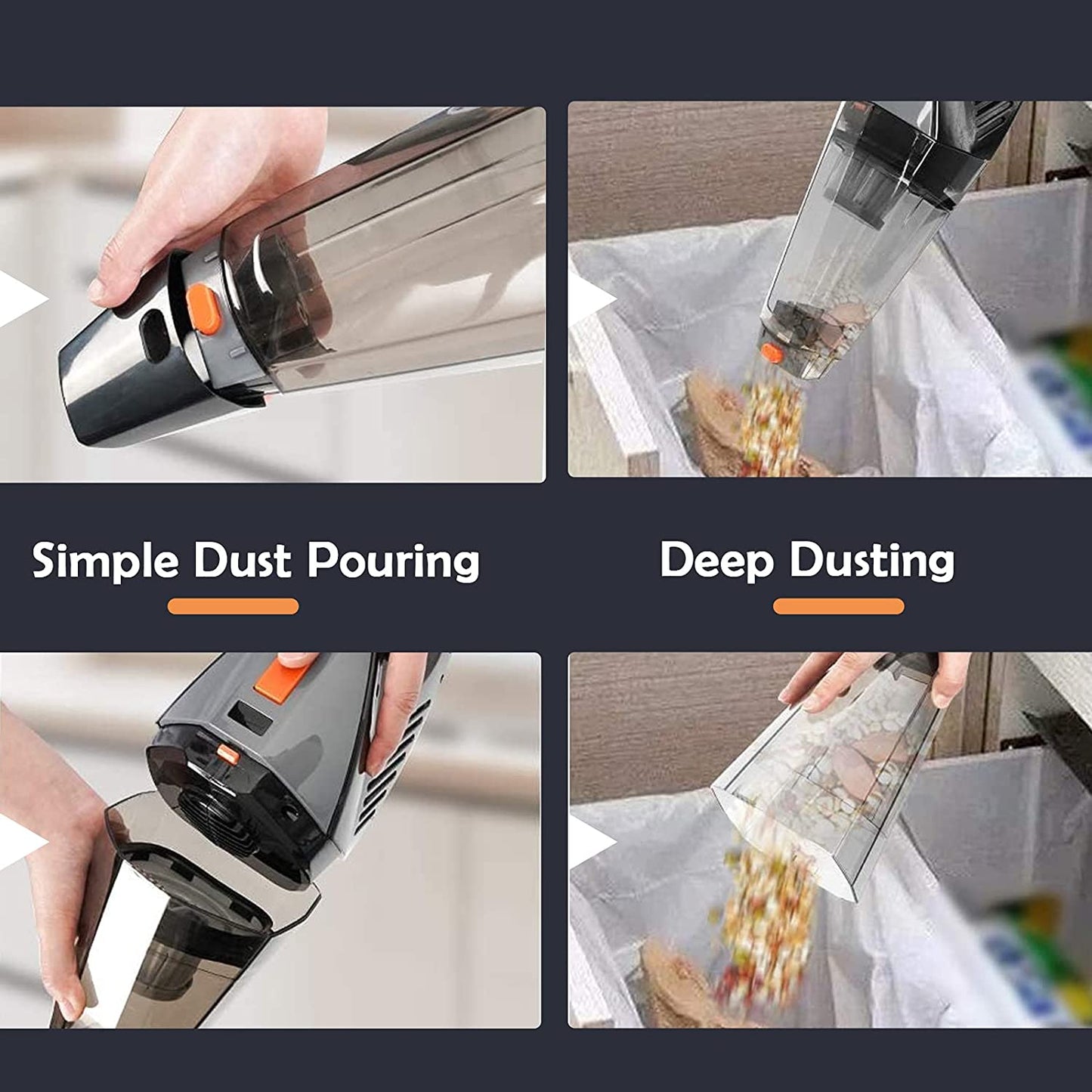 Wet Dry Cordless-Vacuum Cleaner-Lightweight-Powerful Floor-Cleaning - 2 in 1/ 16Kpa Handheld Vacuum with Washable HEPA Filter Portable for Home,Pet Hair,Carpet