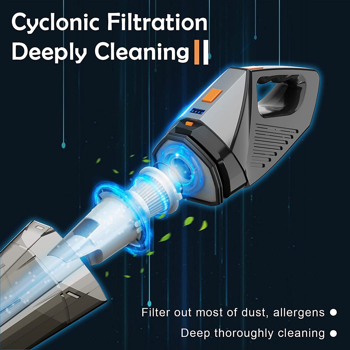 Wet Dry Cordless-Vacuum Cleaner-Lightweight-Powerful Floor-Cleaning - 2 in 1/ 16Kpa Handheld Vacuum with Washable HEPA Filter Portable for Home,Pet Hair,Carpet