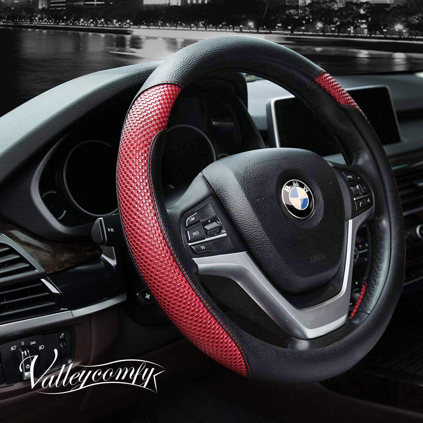 Valleycomfy Microfiber Leather Steering Wheel Covers