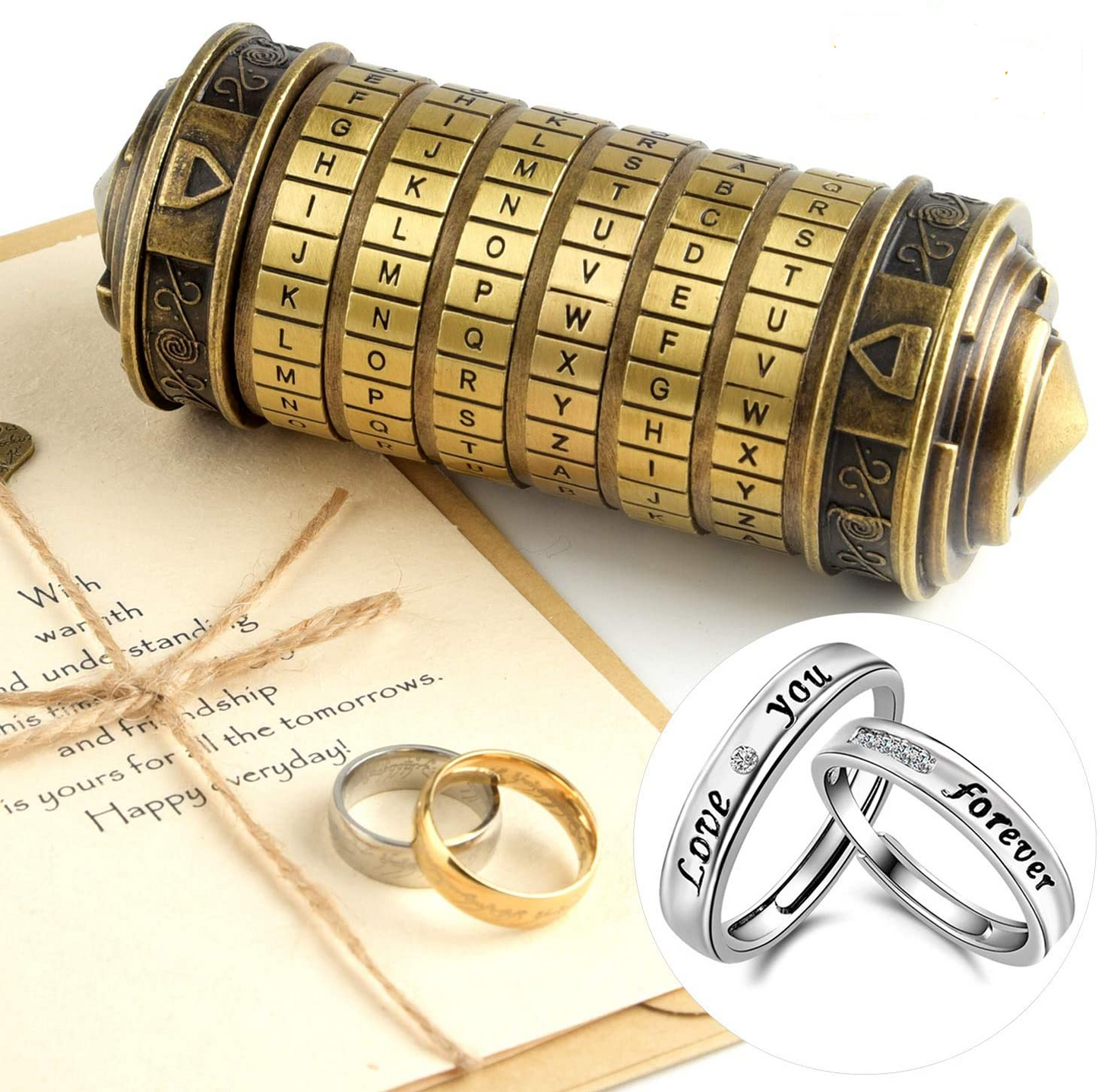 Da Vinci Code Mini Cryptex- Creative & Romantic Gifts for Him/Her