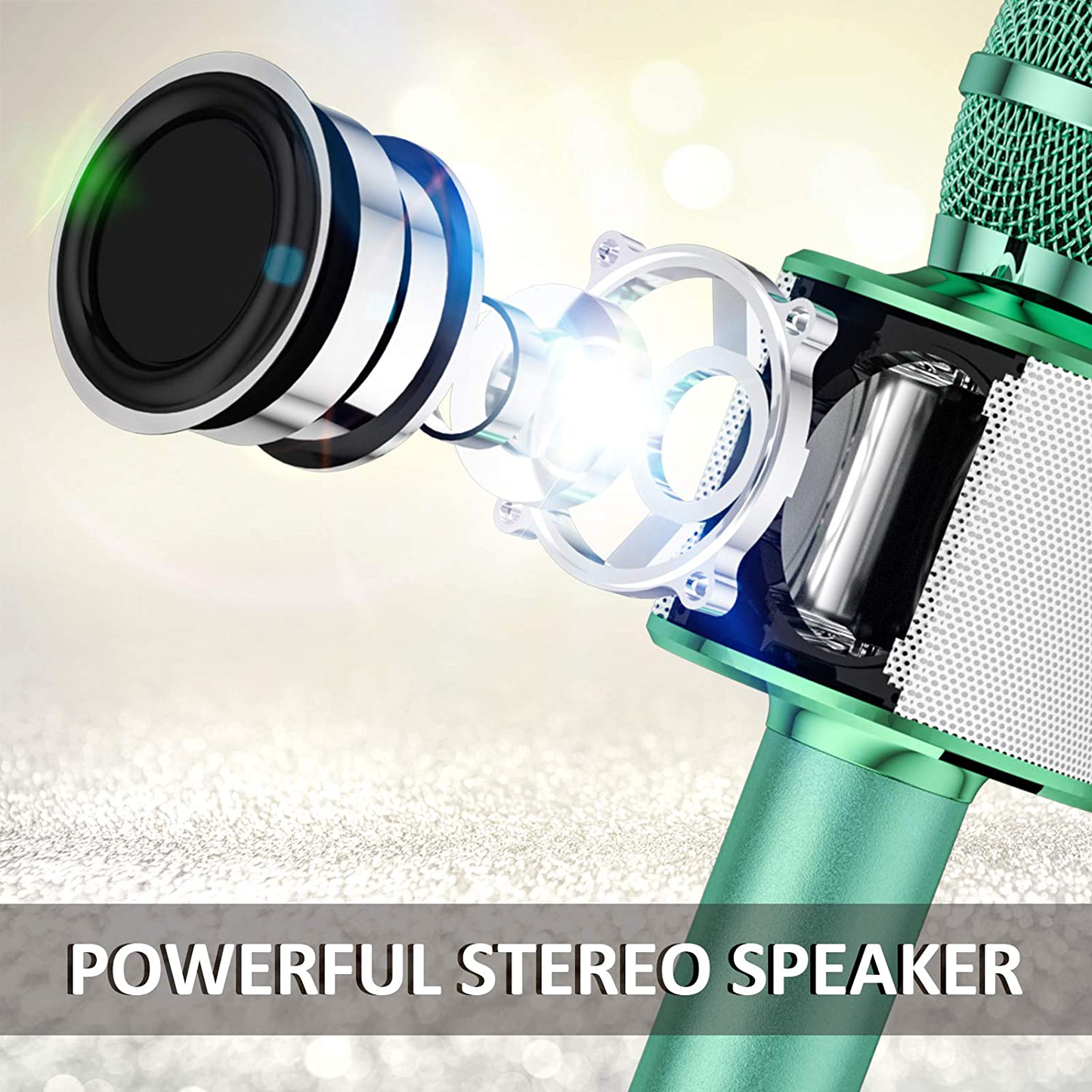 BONAOK Wireless Bluetooth Karaoke Microphone,3-in-1 Portable Handheld Mic Speaker Machine Birthday Home Party for PC or All Smartphone(Q37 Red)