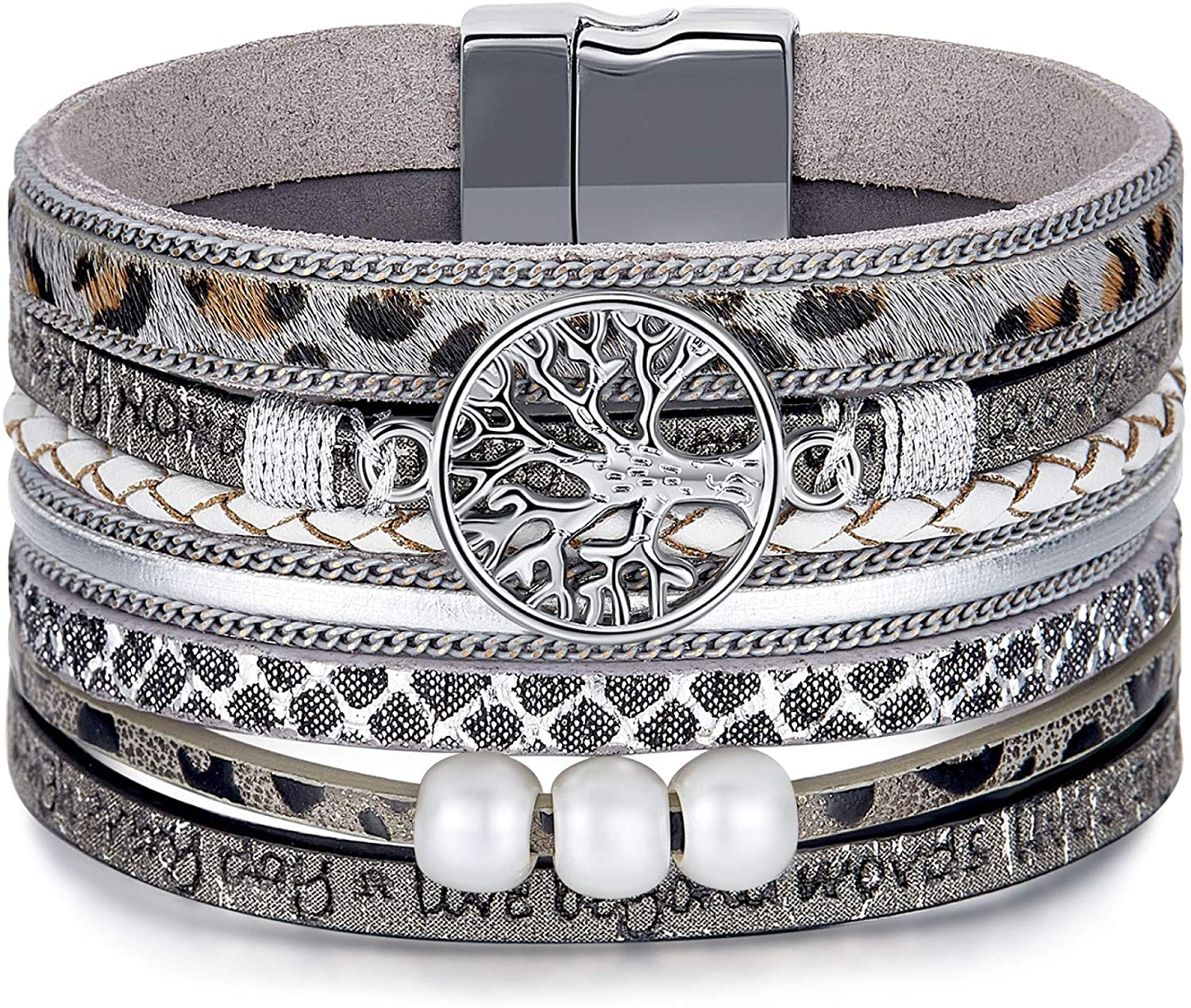 Inspirational Tree of Life Leather Bracelets for Women,Birthday Easter Jewelry Gifts for Teens Girls