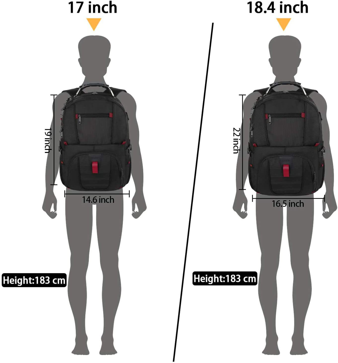 Extra Large 50L Travel Backpack with USB Charging Port,TSA Friendly Business College Bookbags