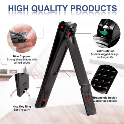 Manicure Kit Nail Clippers Set Stainless Steel Professional Pedicure Black 7 in 1 Grooming Kit Nail Scissors Cutter Ear Pick Tweezers Scissors Eyebrow Nail File for Man&Women Gift (Red_7In1)