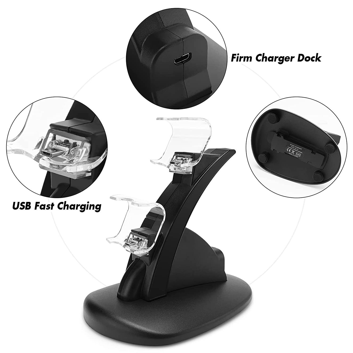 Playstation4 Regular Slim Pro Controller Charger, SUNKY LED Gaming Console Charging Stand USB Dock Station Mount Cradle for Sony PS4