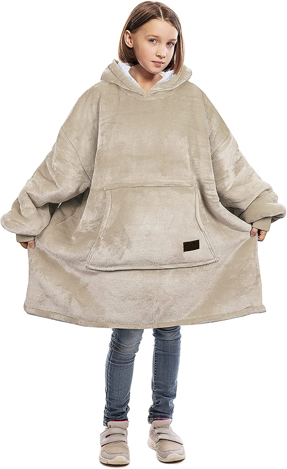 Catalonia Oversized Wearable Blanket Hoodie Sweatshirt, Comfortable Sherpa Lounging Pullover for Adults Men Women Teenagers Wife Girlfriend