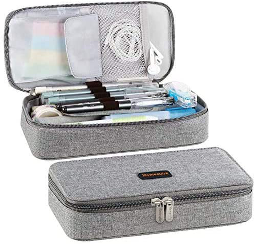 Homecube Big Capacity Pencil Case Pen Holder Pouch Marker Desk Organizer Bag with Zipper Large Storage College Middle School & Office Supplies Stationery