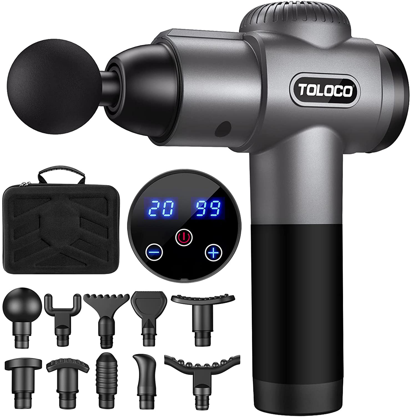 TOLOCO Massage Gun, Upgrade Percussion Muscle Massage Gun for Athletes, Handheld Deep Tissue Massager