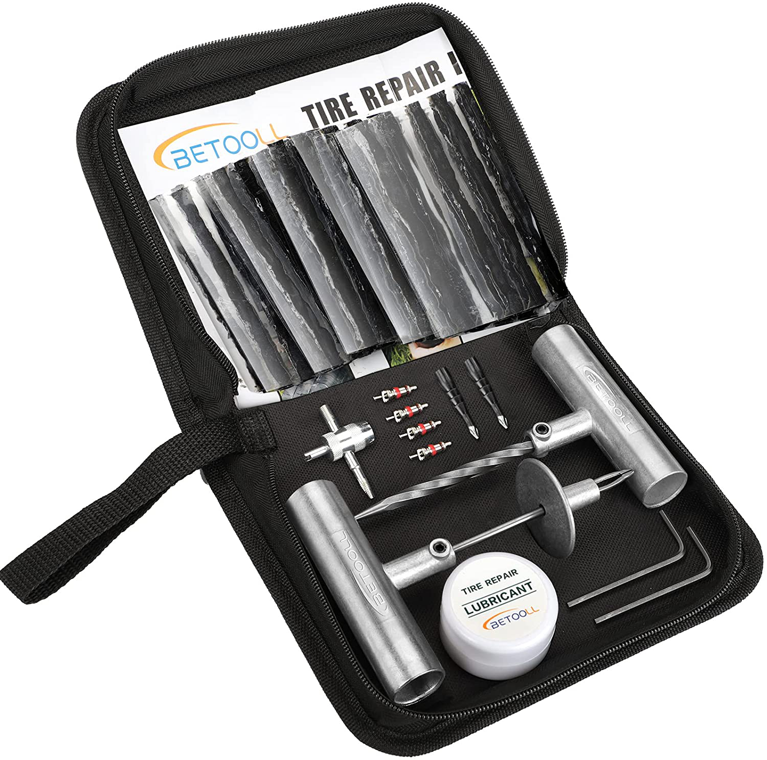 BETOOLL Tire Repair Kit for Car, Motorcycle, ATV, Jeep, Truck, Tractor Flat Tire Puncture Repair