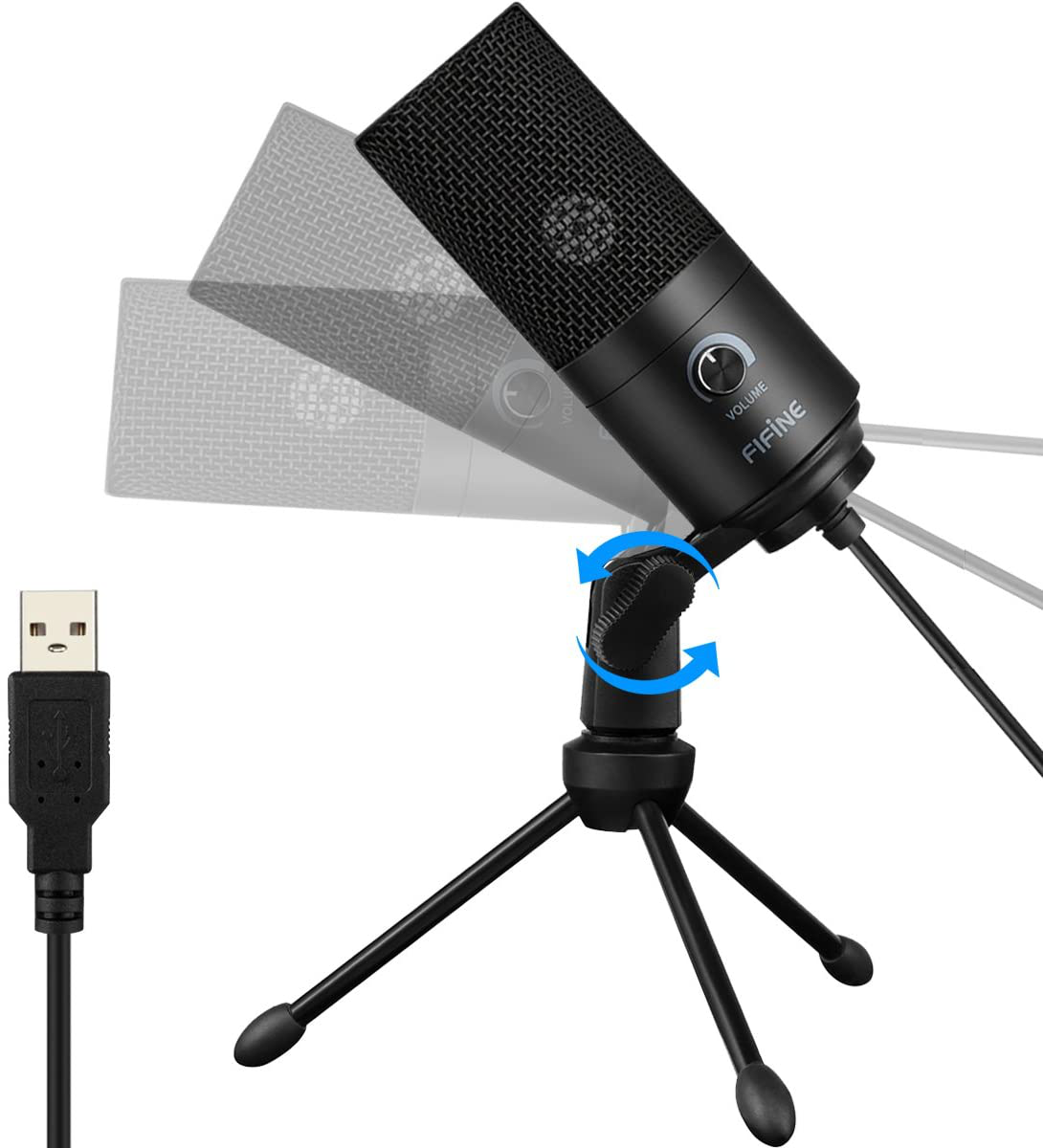 USB Microphone,FIFINE Metal Condenser Recording Microphone for Laptop MAC or Windows Cardioid Studio Recording Vocals, Voice Overs,Streaming Broadcast and YouTube Videos-K669B