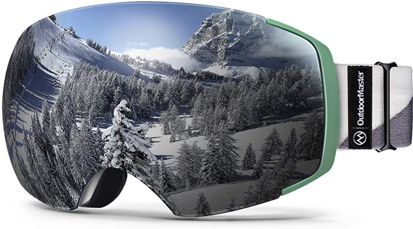 Outdoormaster Ski Goggles PRO - Frameless, Interchangeable Lens 100% UV400 Protection Snow Goggles for Men & Women