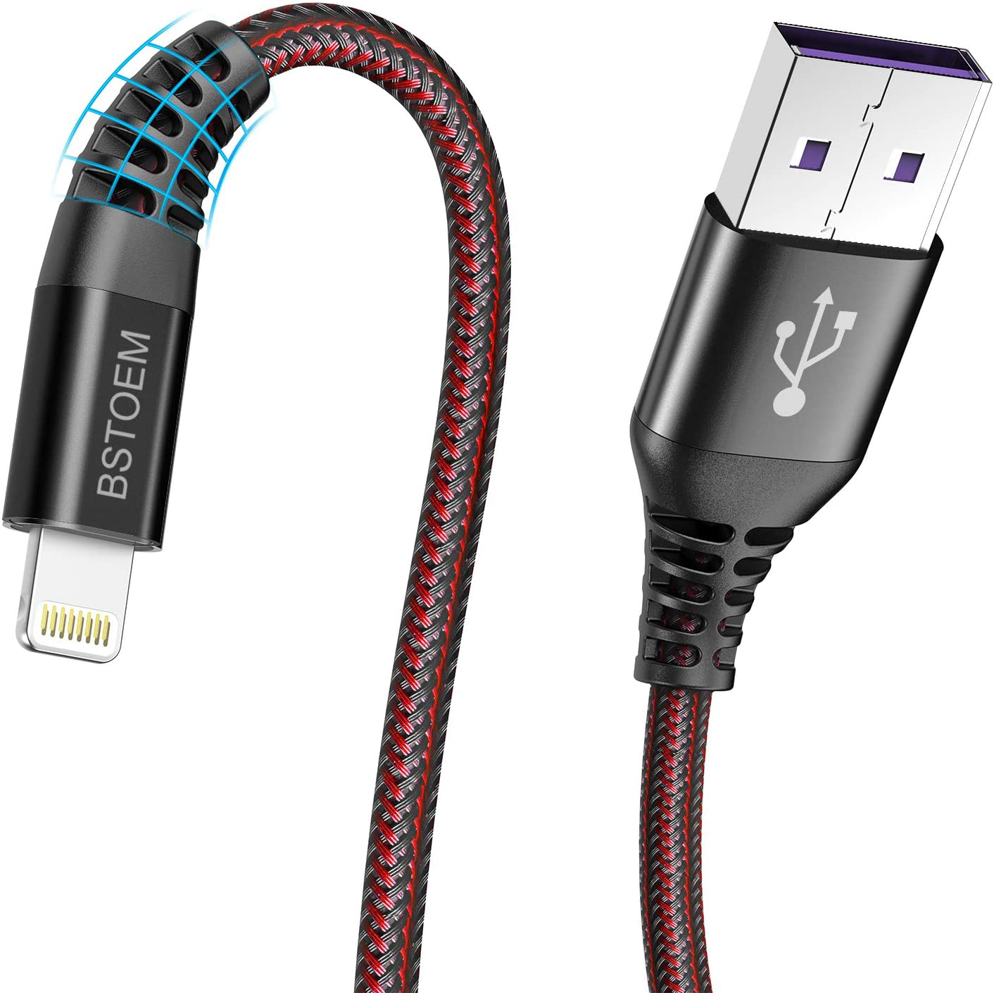 Long iPhone Charger Apple Extra Lightning Charging Cable Cord for iPhone 12/11 Pro/X/Xs Max/XR/X/8 Plus//7 Plus/6/6s/SE/5c/5s/5 iPad Air 2/Mini/Max