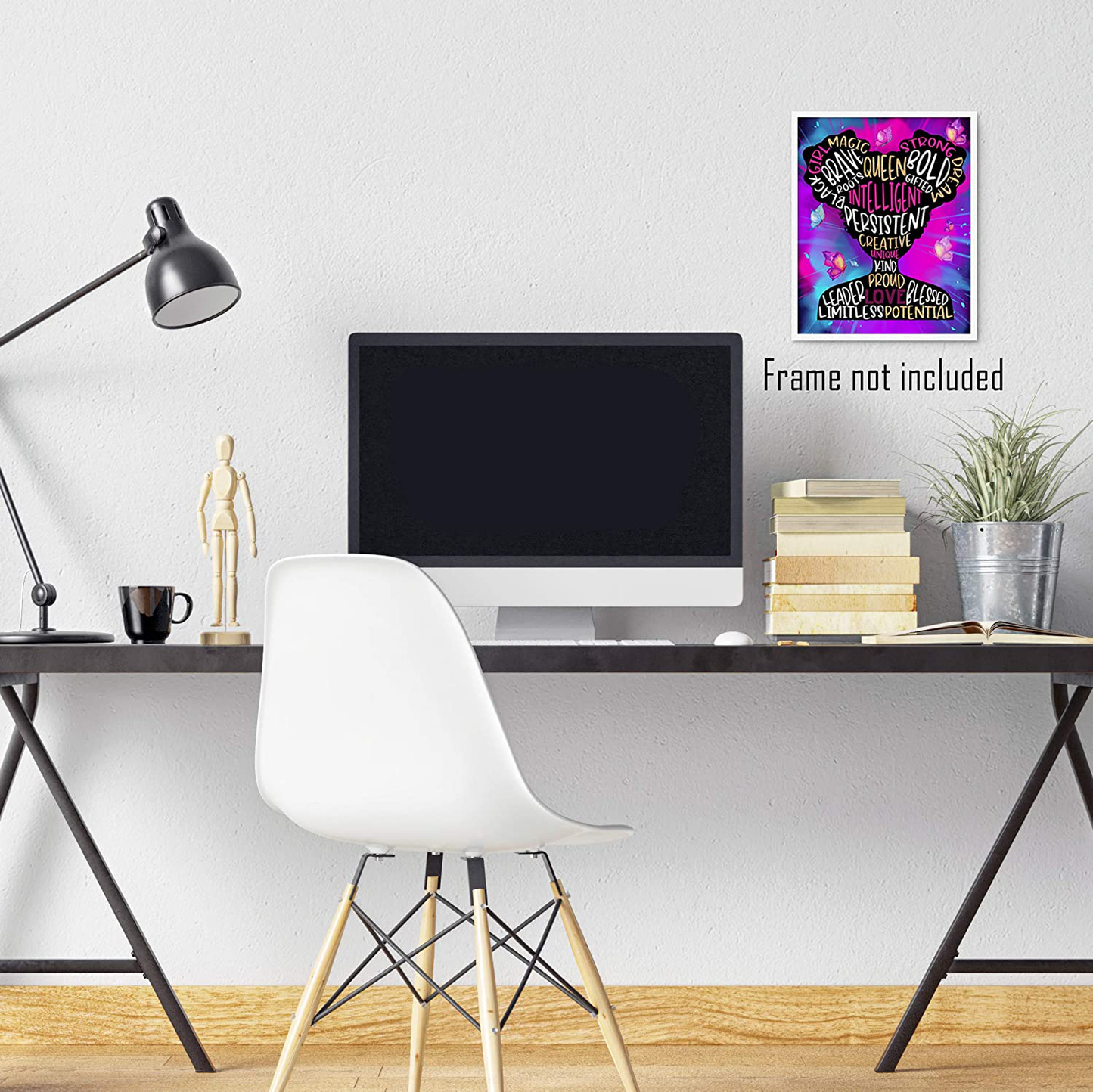 Brooke & Vine Girl Room Wall Decor Art Prints - (UNFRAMED 8 x 10) Inspirational Wall Art, Motivational Quotes Posters for Kids, Tween Bedroom, (Braver Than You Believe - Gold and Rainbow)