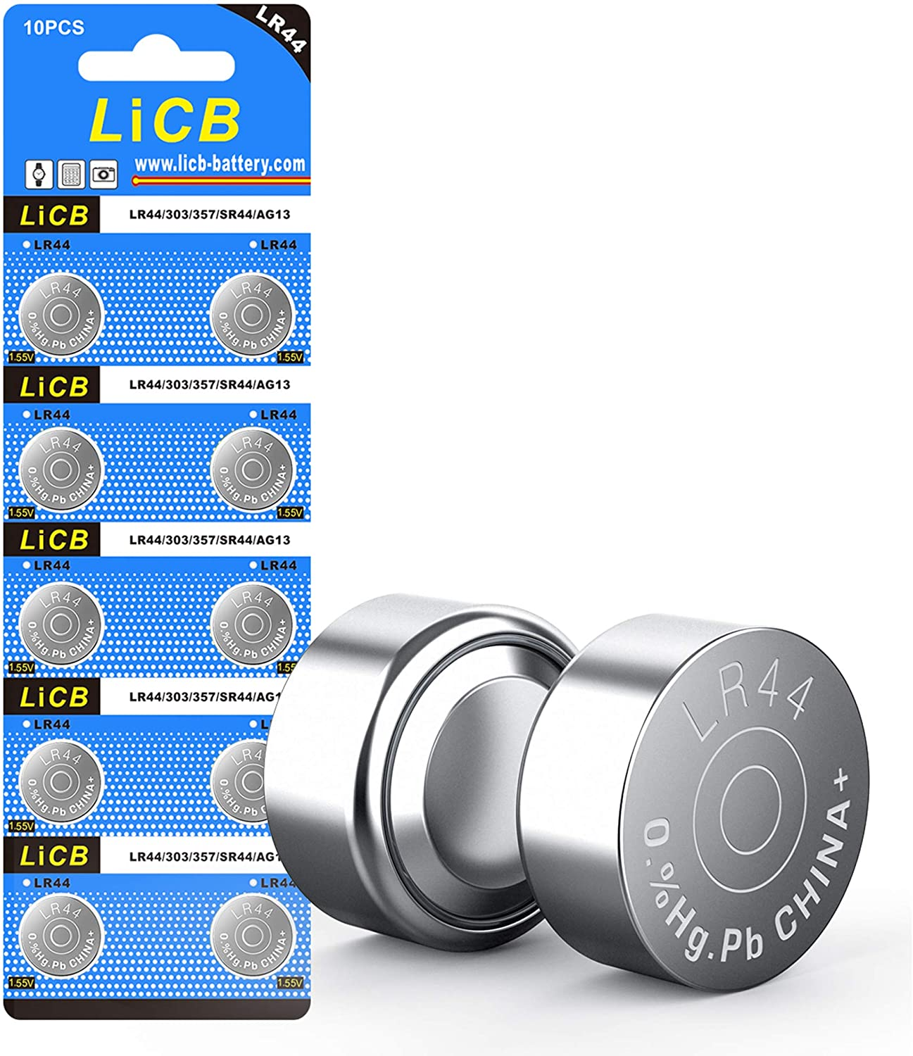 40 Pack LR44 AG13 357 303 SR44 Batteries 1.5V Button Coin Cell Battery
