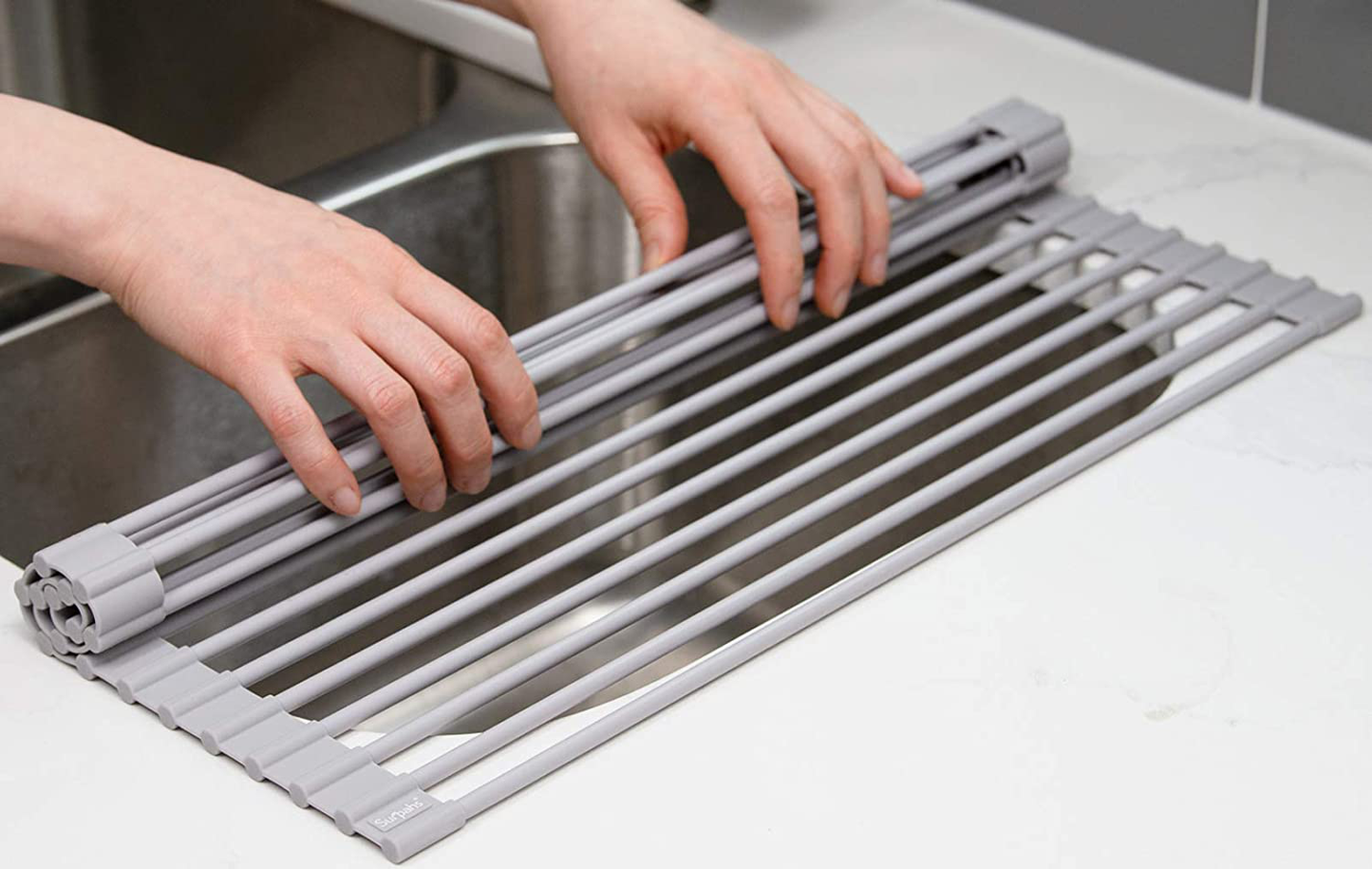 Surpahs Over The Sink Multipurpose Roll-Up Dish Drying Rack