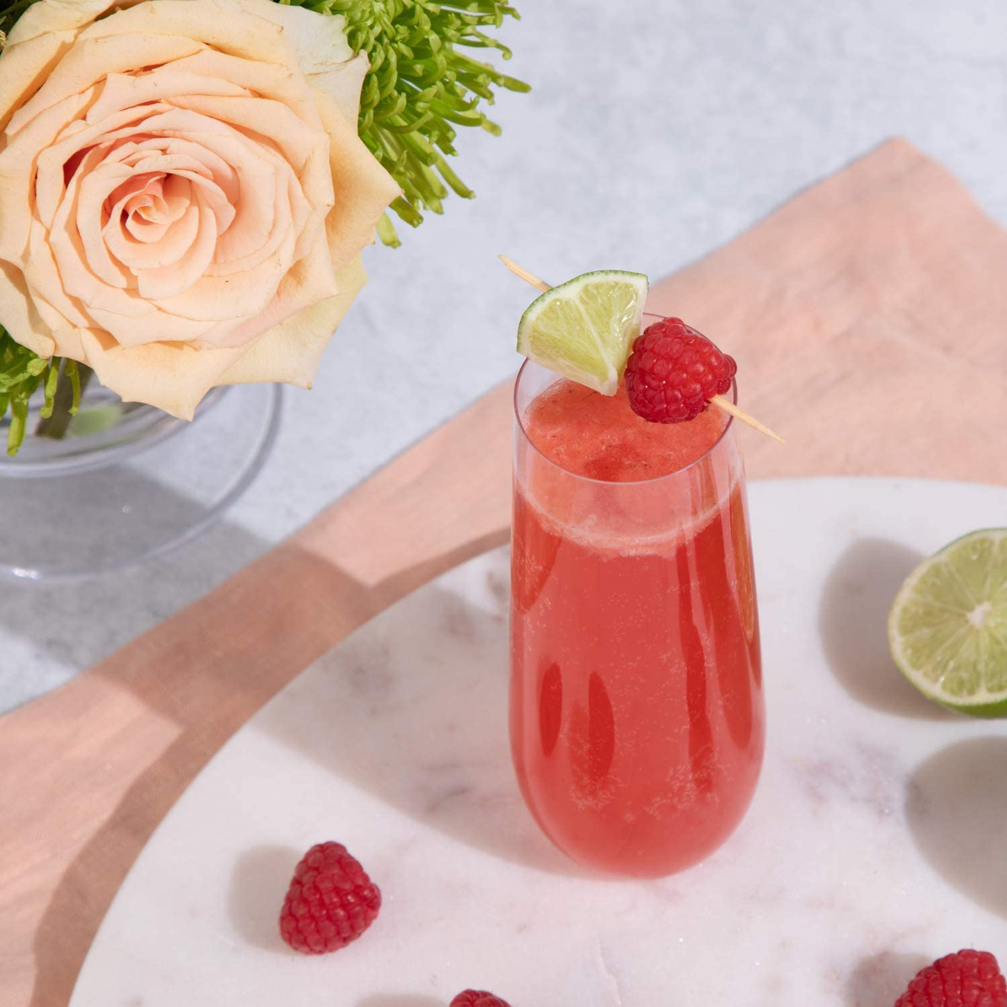 24 Stemless Plastic Champagne Flutes - 9 Oz Plastic Champagne Glasses | Clear Plastic Unbreakable | Toasting Glasses | Shatterproof | Disposable | Reusable Perfect For Wedding Or Party