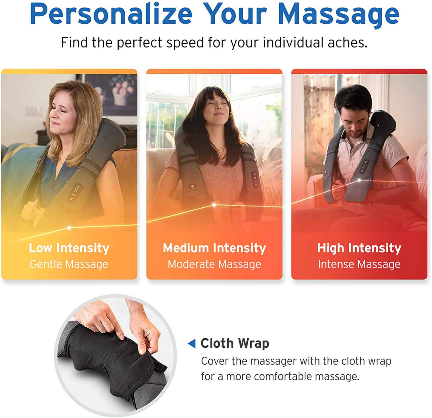 Etekcity Cordless Neck Back Massager with Heat, Christmas Gifts for Men Women Dad Mom, Birthday Gifts, Shiatsu Kneading Massage Pillow for Neck Back Shoulder Pain Relief, Home Car Chair Office Use