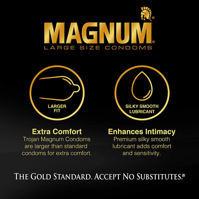 TROJAN MAGNUM BARESKIN Large Size Condoms, 24 Count