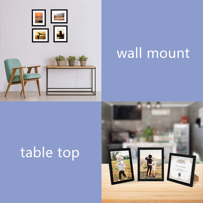 eletecpro 8x10 Picture Frames Set of 10, Display 4x6 or 5x7 Photo Frame with Mat or 8x10 Without Mat, Wall Gallery Photo Frames, Table Top Display or Wall Mounting (Black, 8x10)