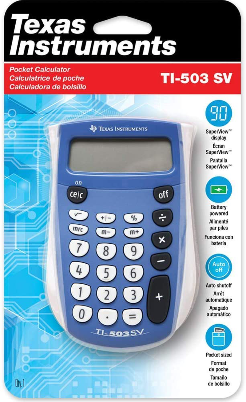 Texas Instruments TI-503 SV 503SV/FBL/2L1 Standard Function Calculator (12 Pack)