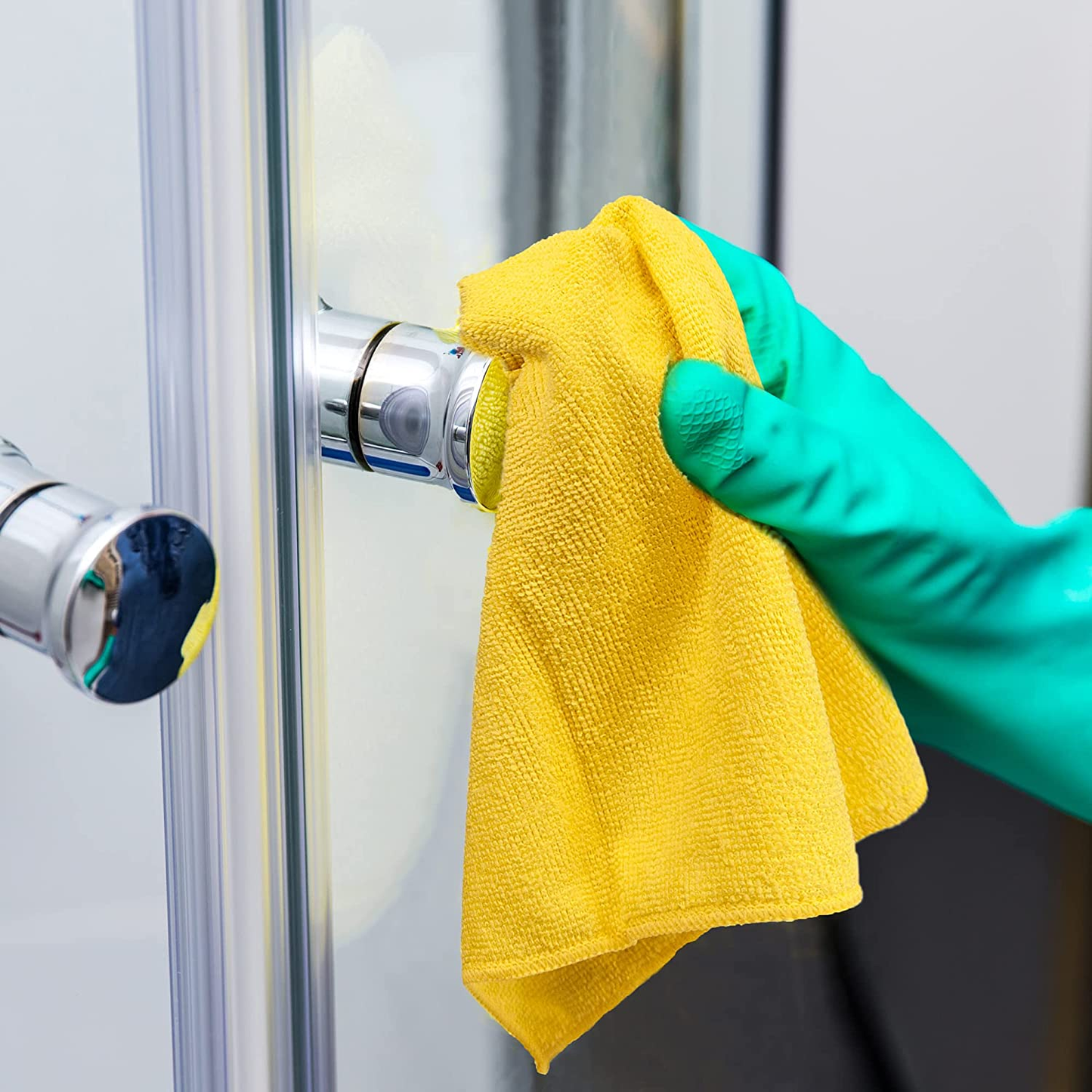 Microfiber Cleaning Cloths for Home, Kitchen, and Auto Detailing, 11.5 by 11.5 Inches, 5 Colors, 25 Pack