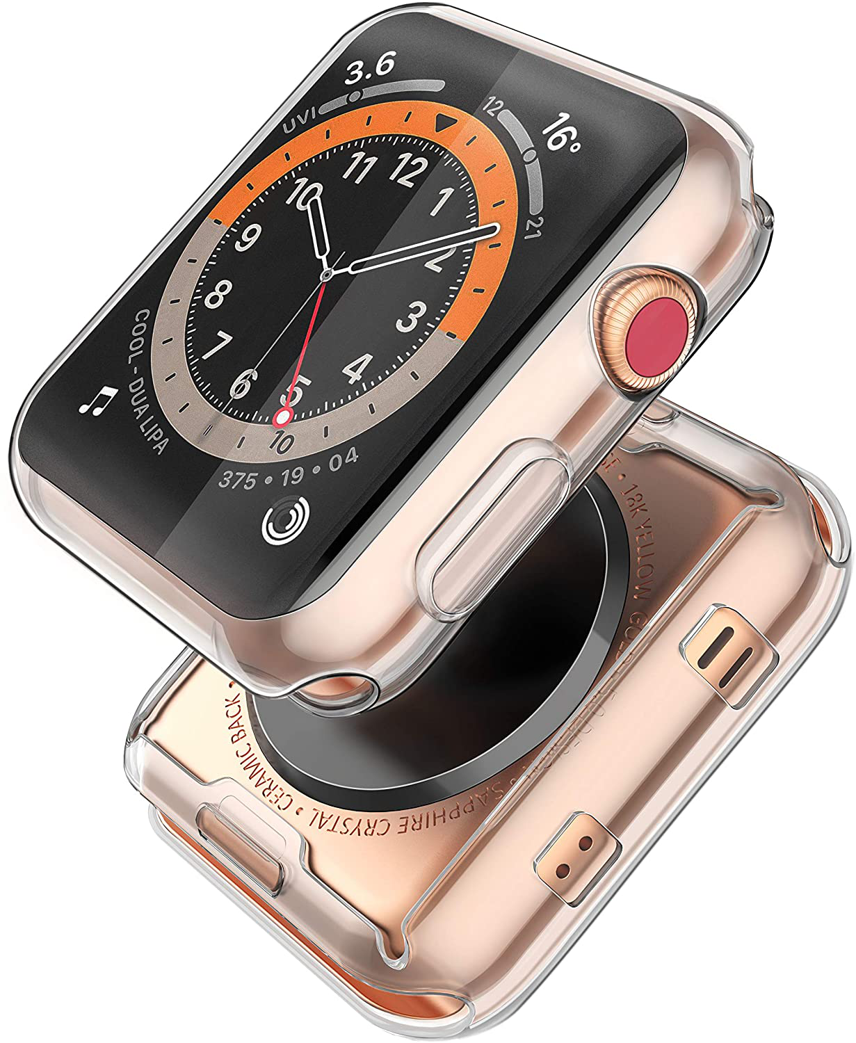 Julk Series 3 Case Compatible with Apple Watch Screen Protector, Overall Protective Case TPU HD Clear Ultra-Thin Cover (2-Pack)