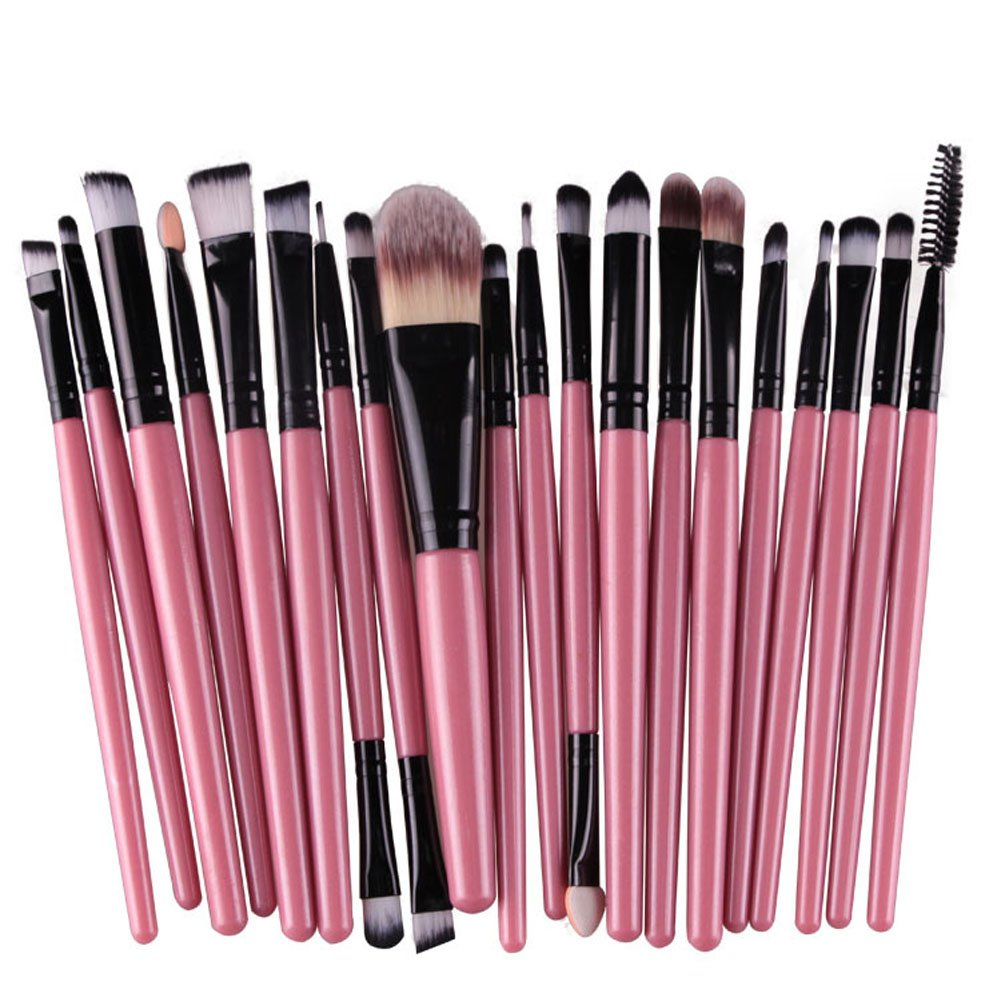 KOLIGHT® Set of 20Pcs Cosmetic Makeup Brushes Set Powder Foundation Eyeliner Eyeshadow Lip Brush for Beautiful Female (Gold+Coffee)