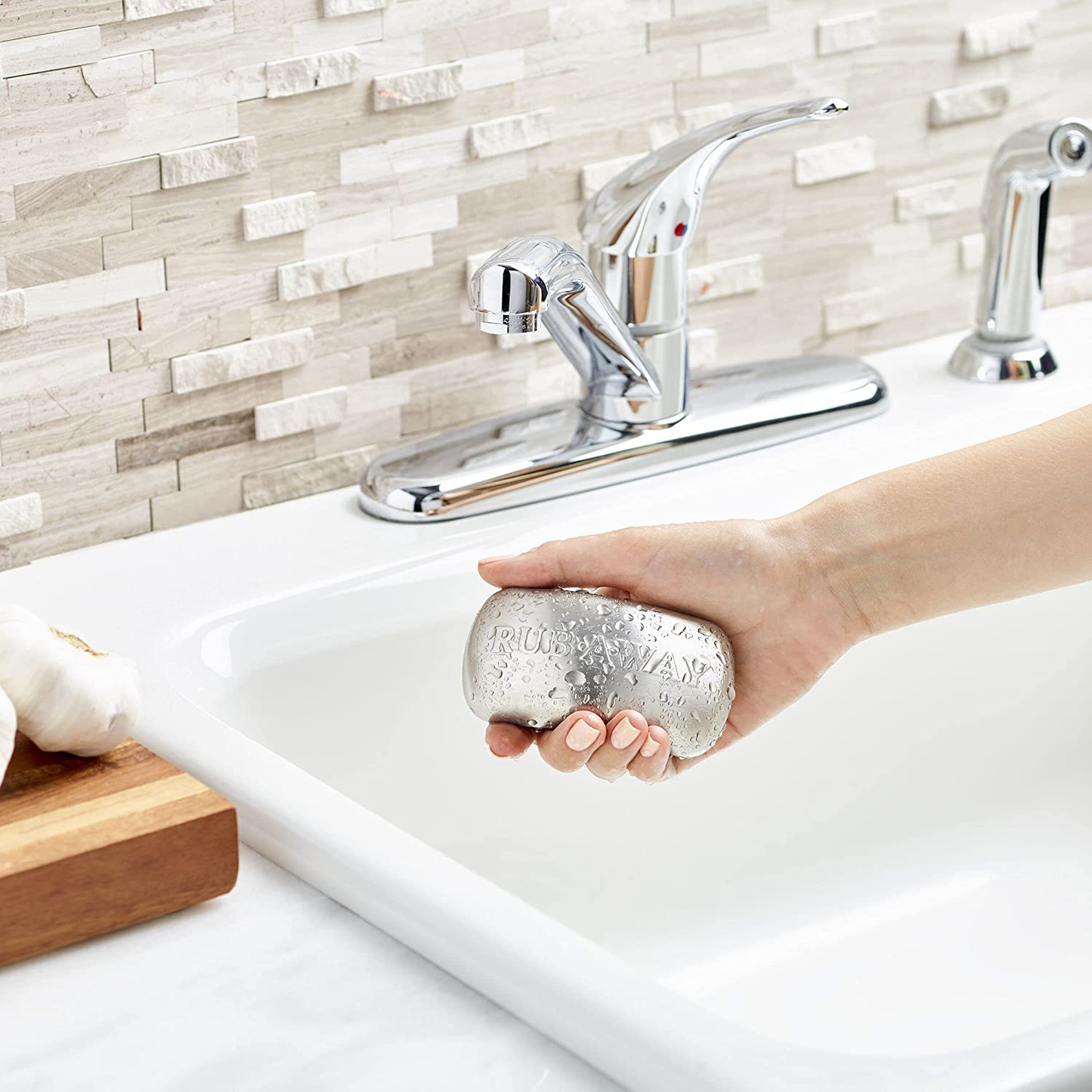 Amco 8402 Rub-A-Way Bar Stainless Steel Odor Absorber, Single, Silver