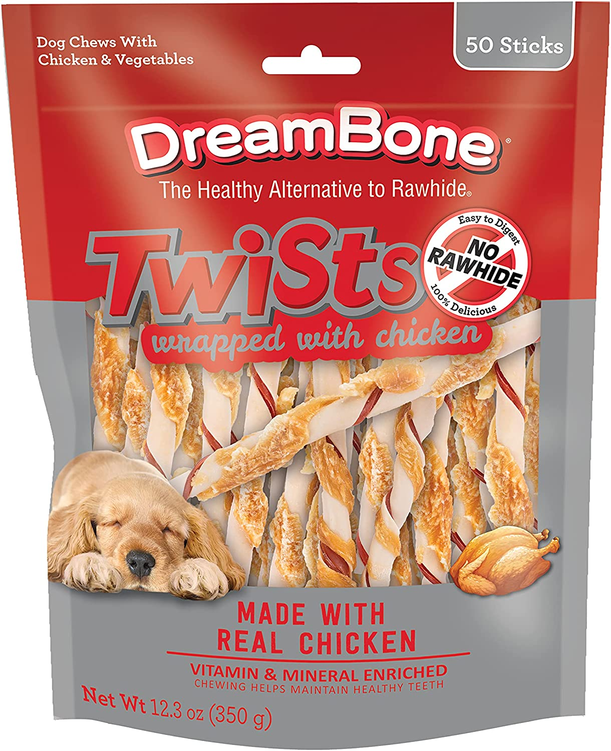 Dreambone Twist Sticks, Treat Your Dog to a Chew Made with Real Chicken and Vegetables