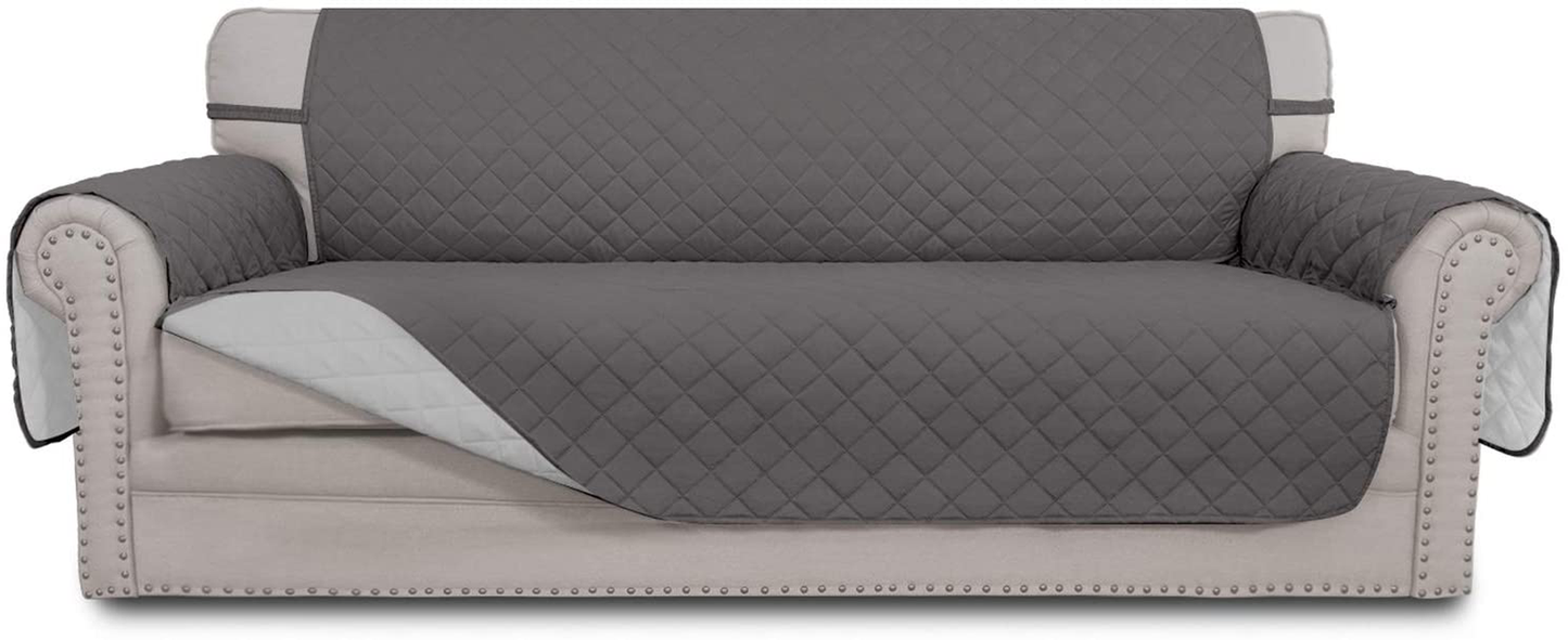 Easy-Going Sofa Slipcover Reversible Sofa Cover Water Resistant Couch Cover Furniture Protector with Elastic Straps for Pets Kids Children Dog Cat(Sofa, Gray/Light Gray)