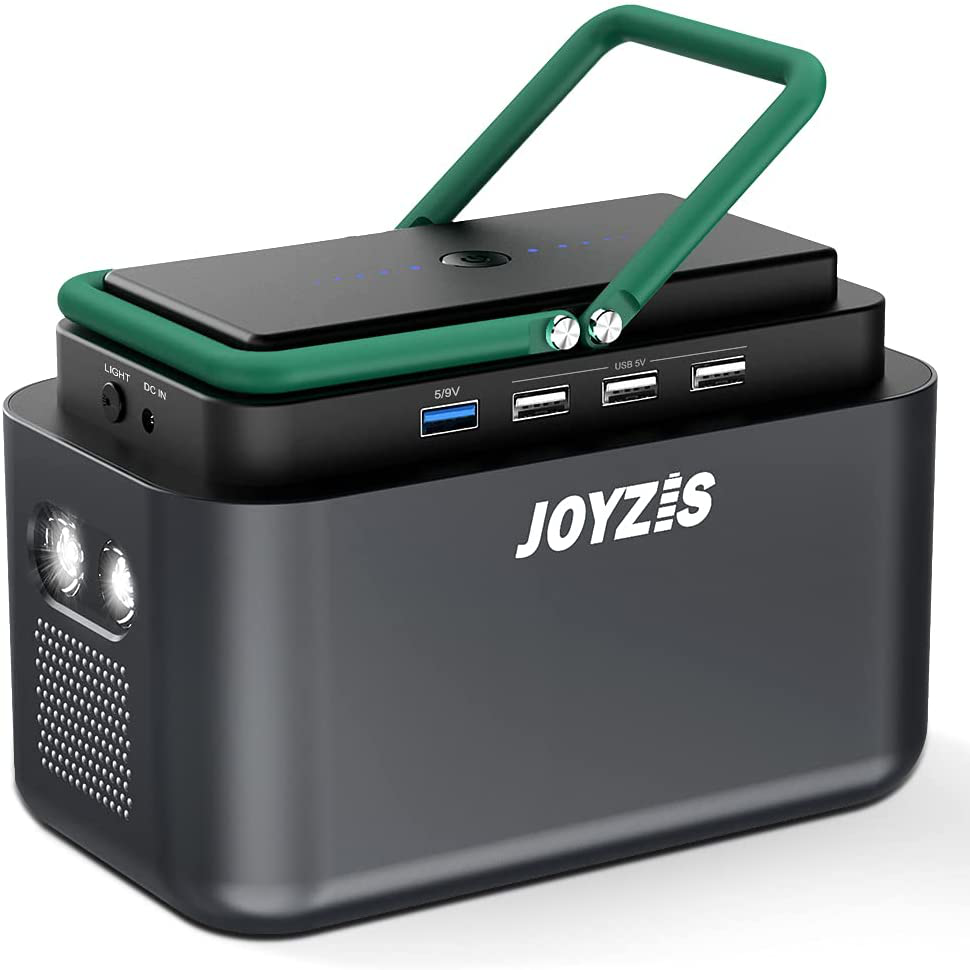 Joyzis 296Wh Portable Power Station, 296Wh 80000mAh Backup Lithium Battery with LED light,Pure Sine Wave AC Outlet,PD 60W, Solar Generator for Outdoor RV/Van Camping, Emergency, CPAP, Phone