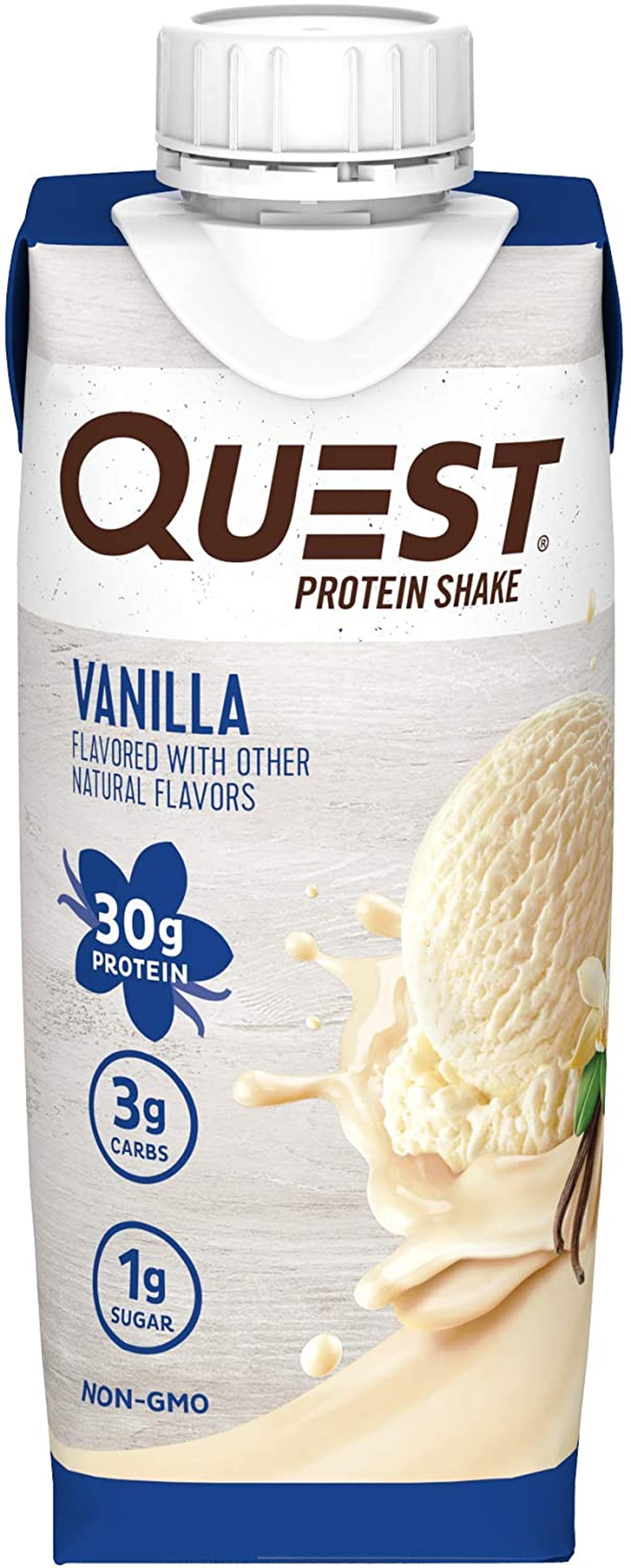 Quest Nutrition Vanilla Protein Shake, High Protein, Low Carb, Gluten Free, Keto Friendly, 12Count