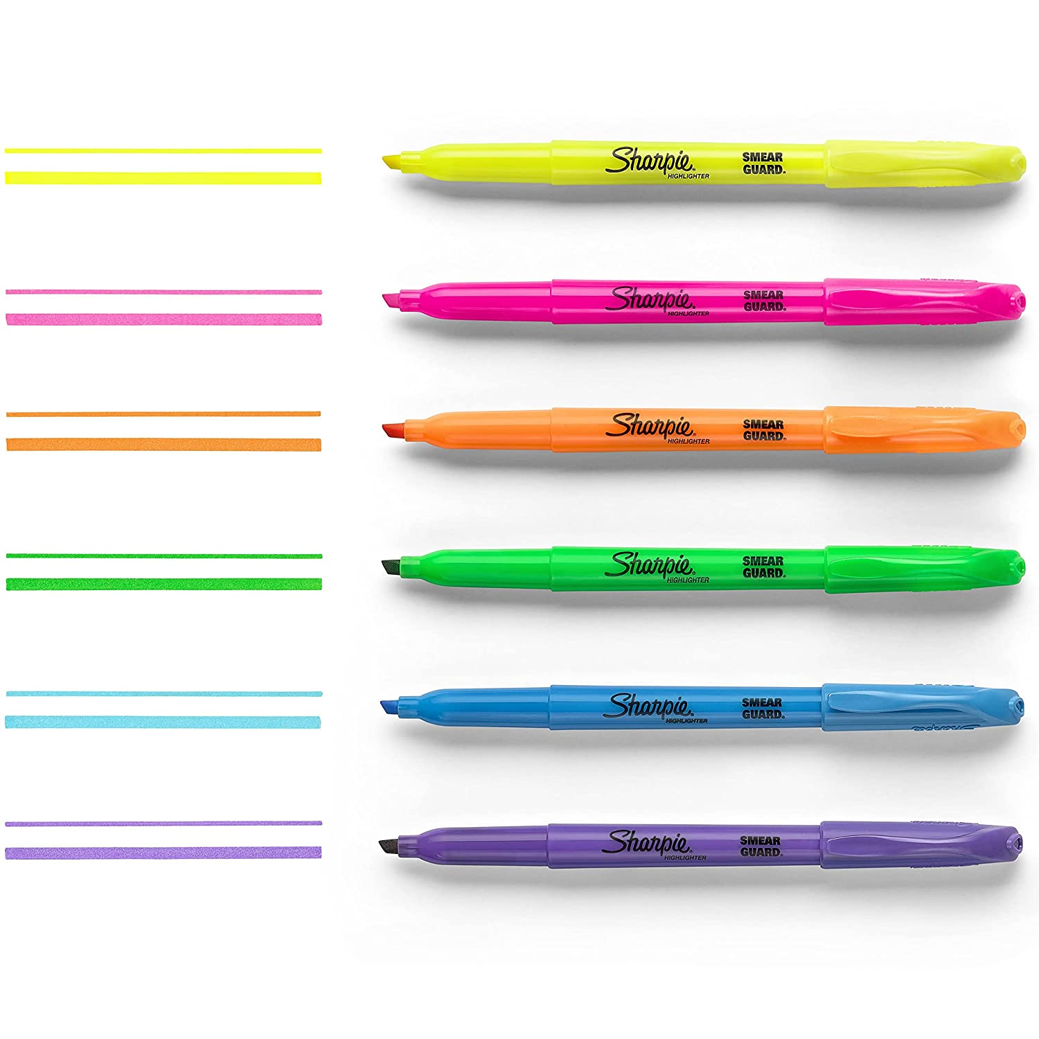 Sharpie 27145 Pocket Highlighters, Chisel Tip, Assorted Colors, 12-Count