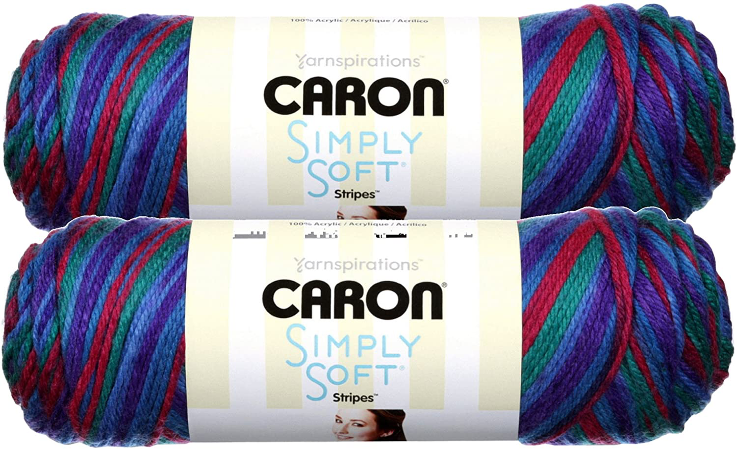 Caron Simply Soft Bulk Buy Paints 100% Acrylic Yarn (2-Pack) ~ 5 oz. Skeins