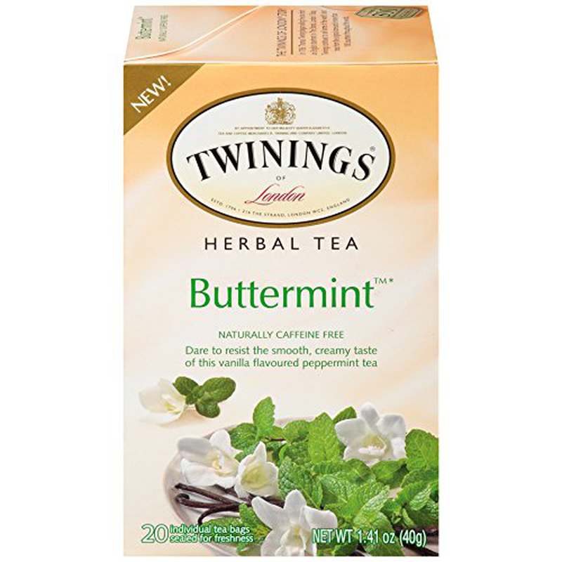 Twinings of London Buttermint Herbal Tea, 20 Count Bagged Tea (6 Pack)
